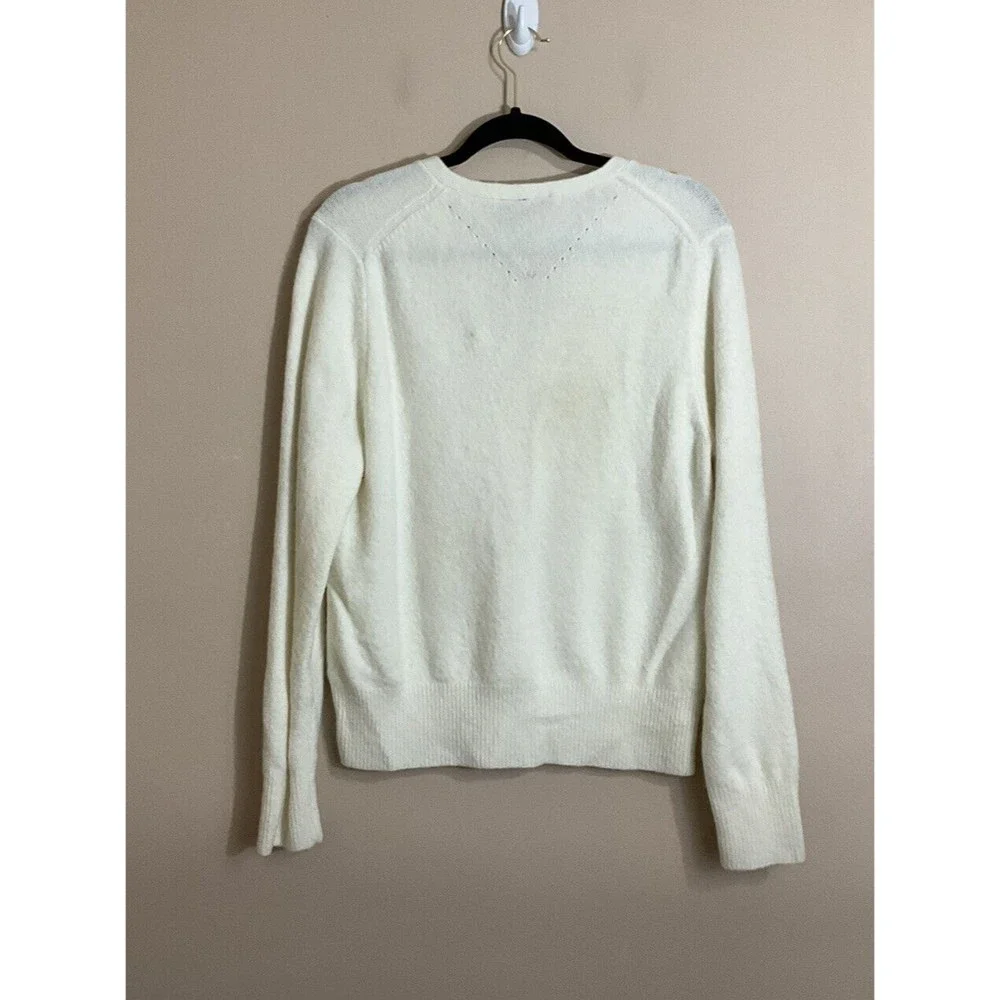 VTG Mossimo Womens Wool Sweater Size XL Ivory Made in Japan Soft Girl Y2K V-Neck